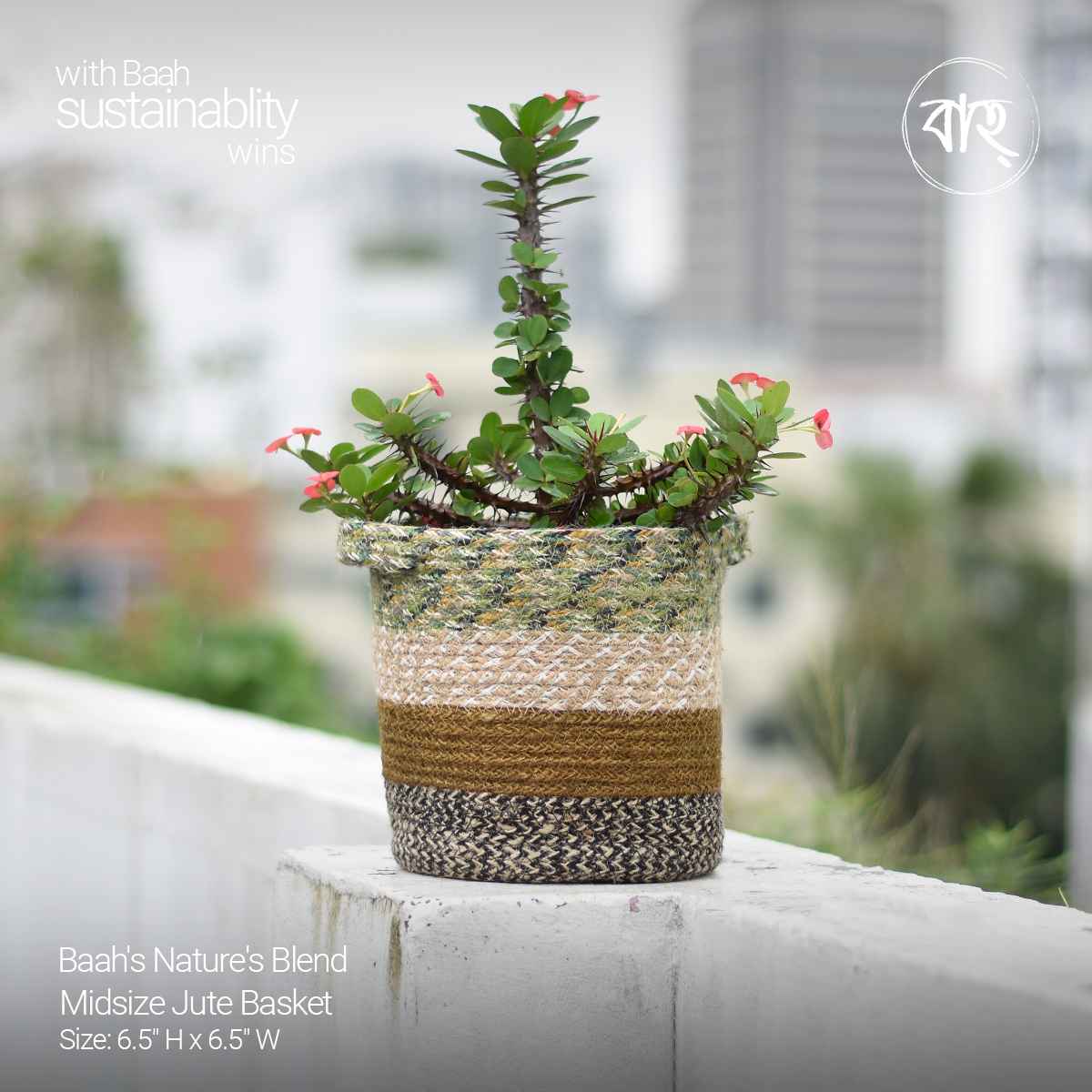 Baah's Nature's Blend Midsize Jute Basket
